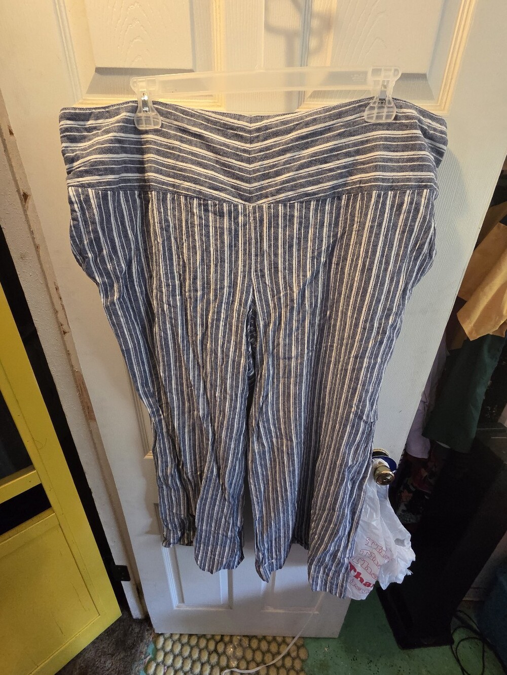 Striped Blue Wide-Leg Women’s Pants